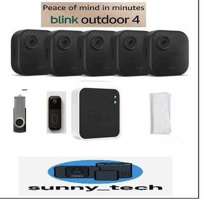 2024 Blink Outdoor 4 (4th Gen) 5 Camera + Doorbell Home Security System Kit NEW