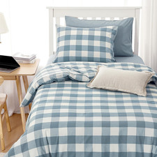 - Gingham Cotton Duvet Cover Set, Plaid Buffalo Check Checkered Farmhouse, 100 