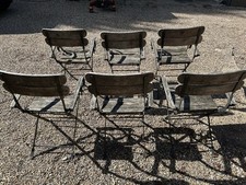 Six Vintage Cast Iron French Garden Chairs. Great Quality in need of TLC