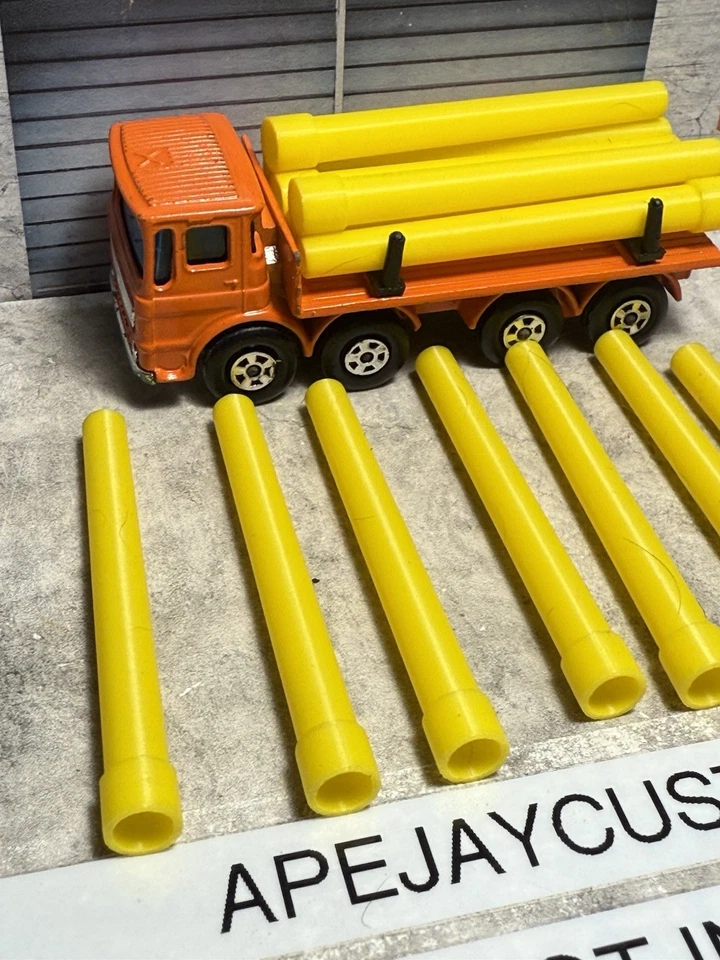 6 новых желтых труб для сверхбыстрого трубопровода грузовика Lesney Matchbox No 6 труб 10-D - Изображение 2 из 4