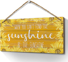 Sunflower Decor-Be the Sunshine 6X12 Inch,Rustic Sunshine Decor Sign for Home,Fr