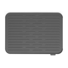 Sinkside Silicone Dish Pot Drying Mat Dark Gray NonSlip Kitchen Drainer Pad