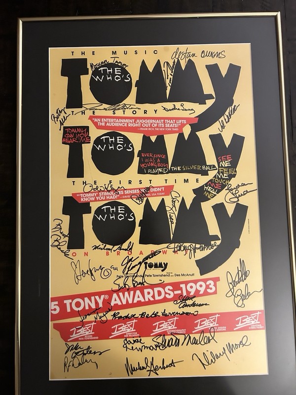 Tommy (The Who) Musical Cast Signed Poster 25 Plus Signatures 14" x 22" Framed!!