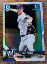 2018 Bowman Draft Chrome BRICE TURANG 1st Rookie REFRACTOR Brewers RC
