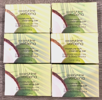 #ad Bath amp; Body Works Coconut Lime Verbena Bar Soap 1.5 Oz Each Lot of 6 $19.99