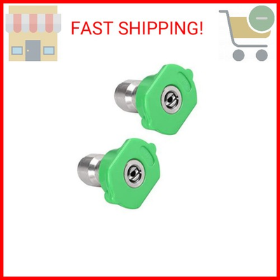 #ad uxcell Pressure Washer Spray Nozzle Tips 1 4quot; Stainless Steel 2 Pcs 25 Degree $12.93