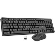 Wireless Keyboard and Mouse,Rii RK209 2.4G Full-Sized Quiet Wireless Ergonomi...