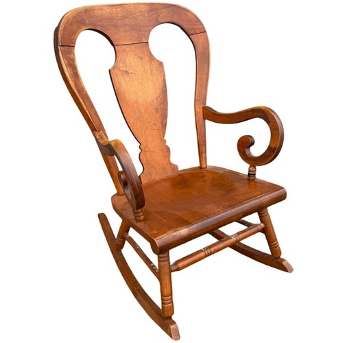 Vintage Mid Century Tell City Maple Balloon Back Rocking Chair ...