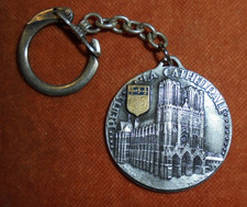 Porte-clés jolie Cathédrale REIMS Blason émaillé Entrep. TARRIN Travaux Publics