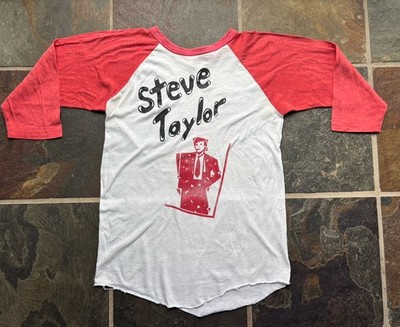 VTG 80s Steve Taylor New Wave/punk Baseball Tee.faded Nice.small