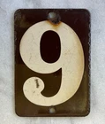 Vintage Porcelain Number Sign ~ 6 or 9