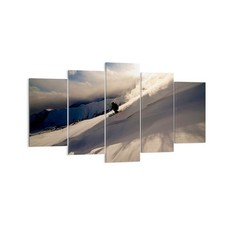 Impression sur Toile 160x85cm Tableaux Image Photo Montagnes Ski Hiver