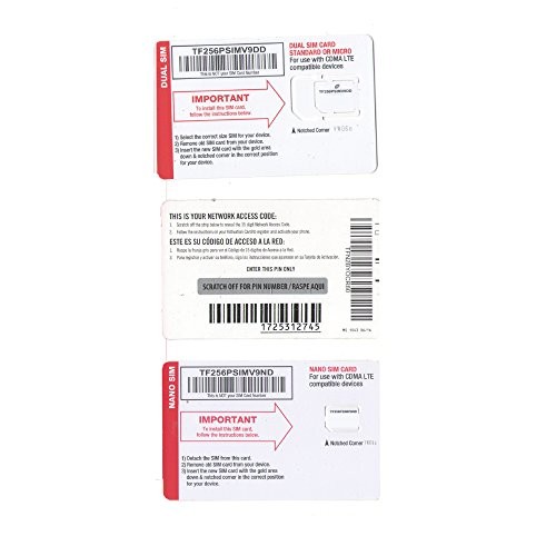 Kit carte SIM d'activation Tracfone Verizon 3G/ 4G Lte - Standard/micro/n - Photo 2 sur 2