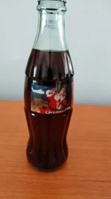 Coca Cola Vintage 1996 Christmas Santa 8 Oz Glass Bottle Unopened