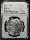 1923-D Peace Dollar NGC AU58