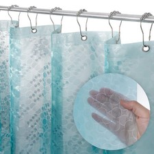 Shower Curtain Plastic 72x72in 8G Waterproof Vinyl 3D Aqua Circle Bathroom