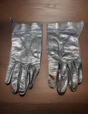 Fownes Black Genuine Leather Women  s Gloves Size 7 Embroidered 60  s 70  s Vintage