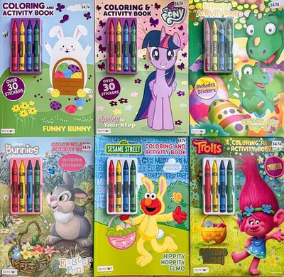 Lot of 6 Coloring Activity Books Easter Spring Children Boy Girl Kids