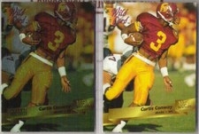 CURTIS CONWAY 1993 Wild Card Chrome Rookie Insert w/ sister. BEARS. rookie card picture
