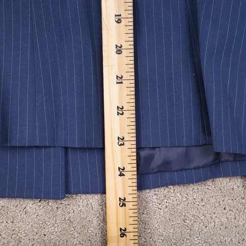 Kasper ASL Skirt Suit Women 12P Blue Pinstripe Career Classic 4 Button Retro - Picture 9 of 15