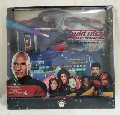 Star Trek Next Generation Computer Accessory Kit in Box Keyboard Mouse Frame + +