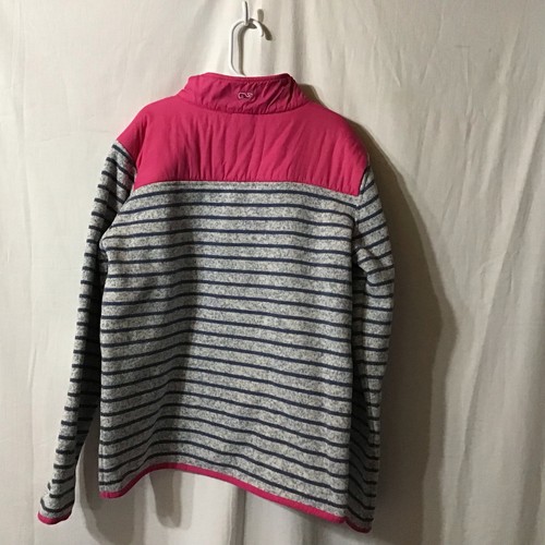 Pullover Vineyard Vines GIrls 1/4 Cremallera Rayas con Acentos Rosa Grande 14 - Imagen 6 de 9