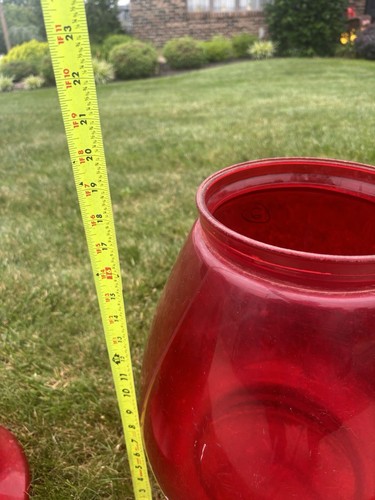 Vintage Terrarium Atomic 70s Red Plastic 18” Space Age Planter Retro MCM - Picture 4 of 15