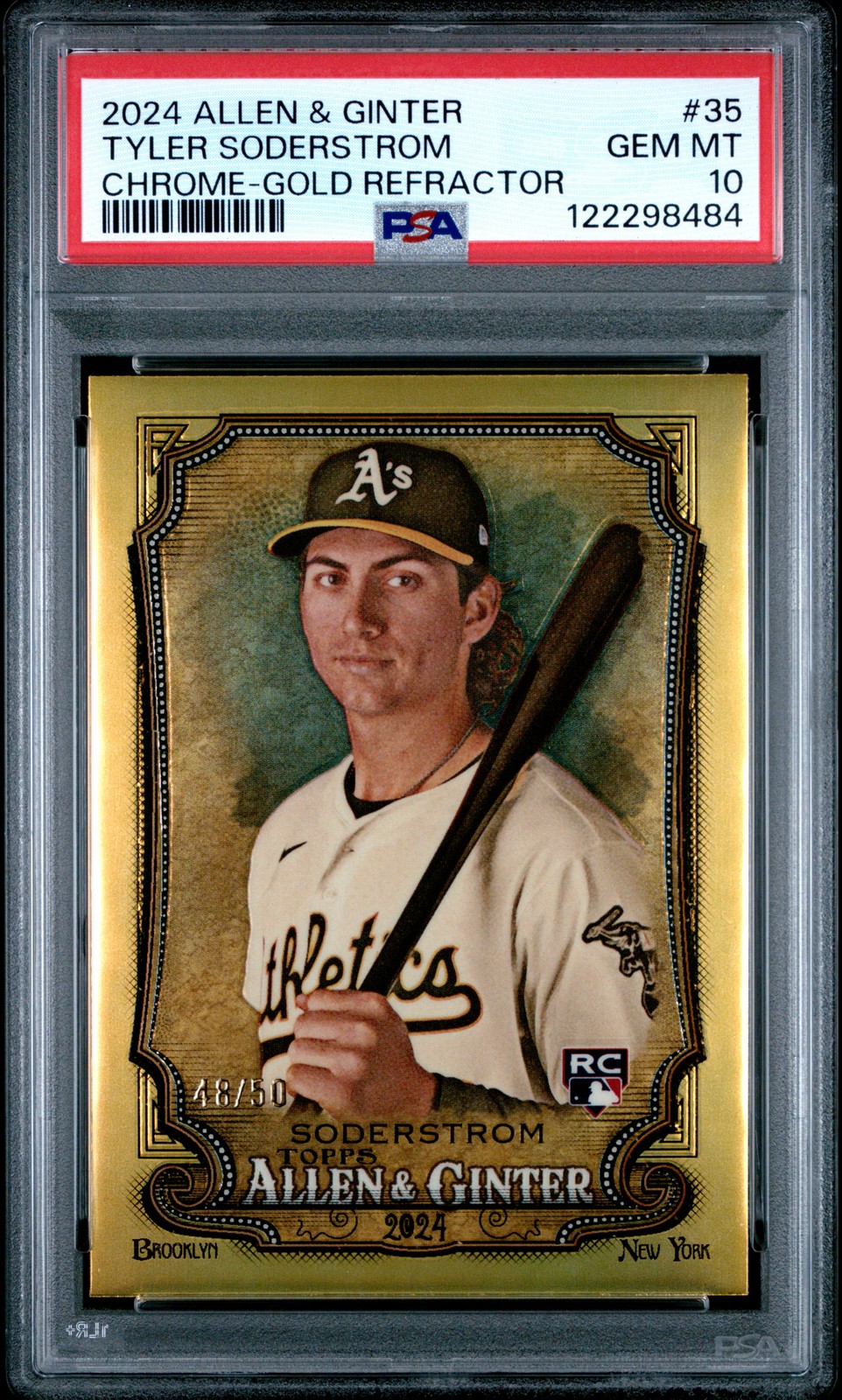 2024 ALLEN & GINTER CHROME-GOLD REFRACTOR #35 TYLER SODERSTROM 48/50 PSA 10
