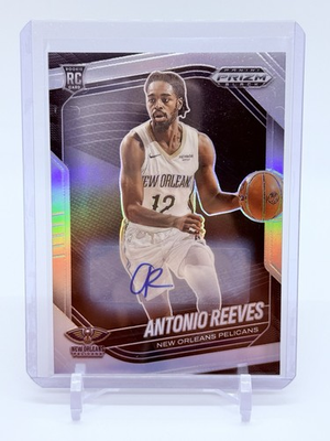 #ad 2024 25 Panini Prizm Black Antonio Reeves #214 Rookie Auto Silver RC Pelicans $6.28