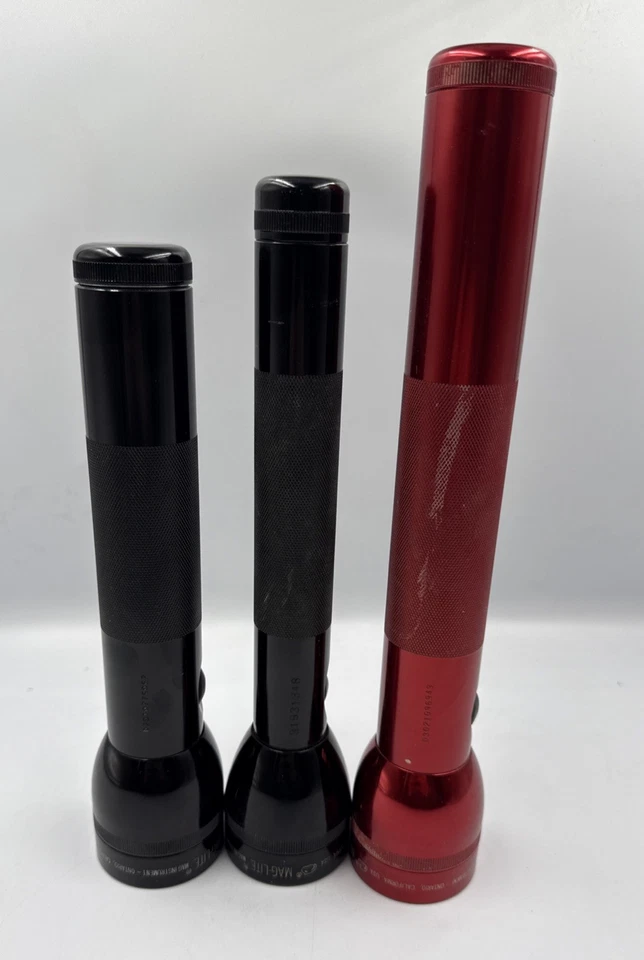 Juego de 3 linternas MagLite de 12”, 11", 10” hechas en EE. UU. genuinas Foto 4 de 4