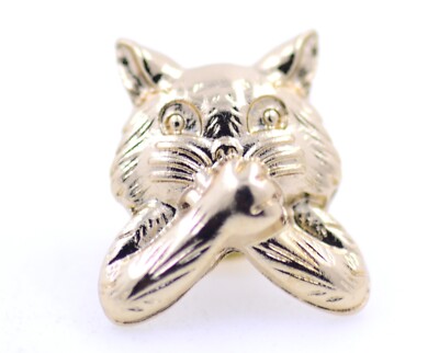 Goldfarbene Brosche/Anstecknadel drei weise Katzen sehen nichts Böses, hören nichts Böses, sprechen nichts Böses