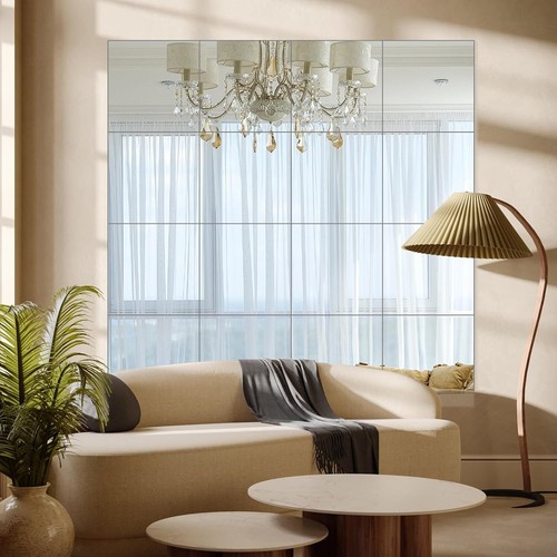 Polished 12x12 Inch Frameless Mirrors - Perfect for Elegant Home Gym Spaces