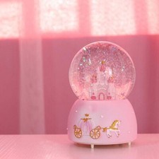 IBLUELOVER Musical Snow Globe Rotating Castle Music Box Illuminated Automatic S