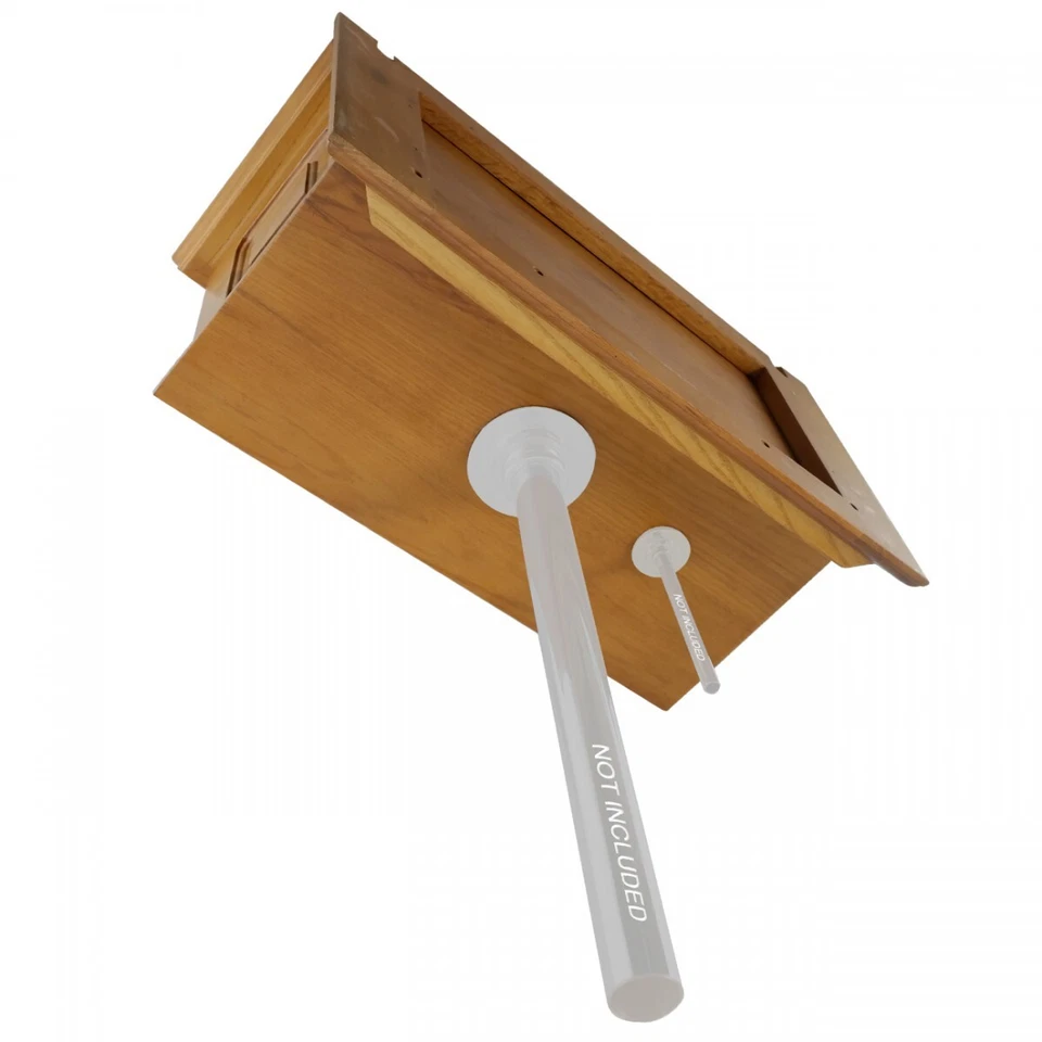 Acabamento de carvalho claro tanque alto puxar corrente vaso sanitário parte madeira design elevado - Imagem 4 de 4