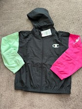 Champion Girls Full Zip Windbreaker Black Wow Pink Mint Size XL 45