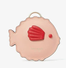 Kate Spade puffy coin purse Fish Bag Charm Key Fob ~NWT~ guava juice Pink
