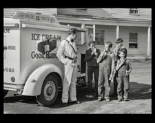 Vintage Ice Cream Truck PHOTO Good Humor Man, Children Kids, 1941 Virginia Shop