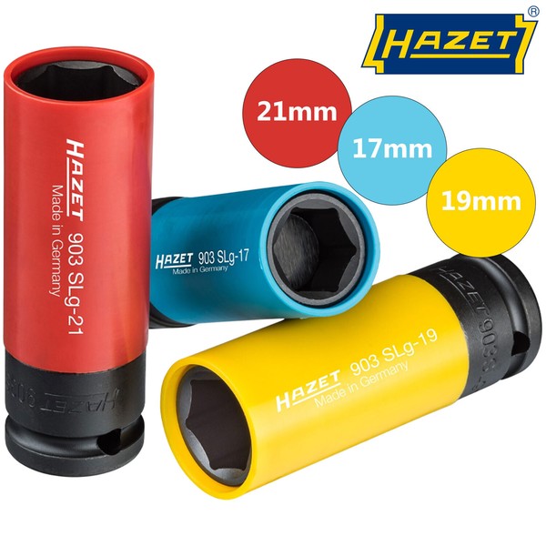 Hazet 903SPC/3 SteckschlüSseleinsatz Radmuttern Stecknuss Felgennuss 17 19 21 Mm-image