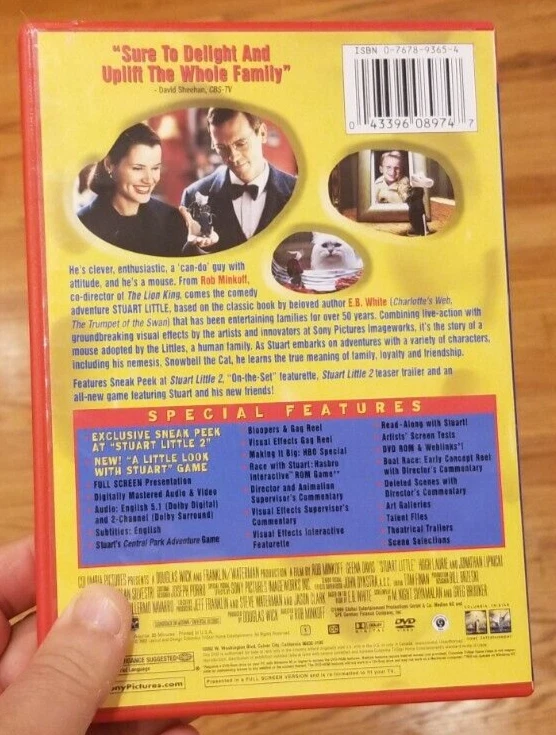 DVD MOVIE LOT/2 STUART LITTLE 1 & 2~DELUXE/SPECIAL ED~2002~DVD/CASE/ARTWORK - Image 4 of 4