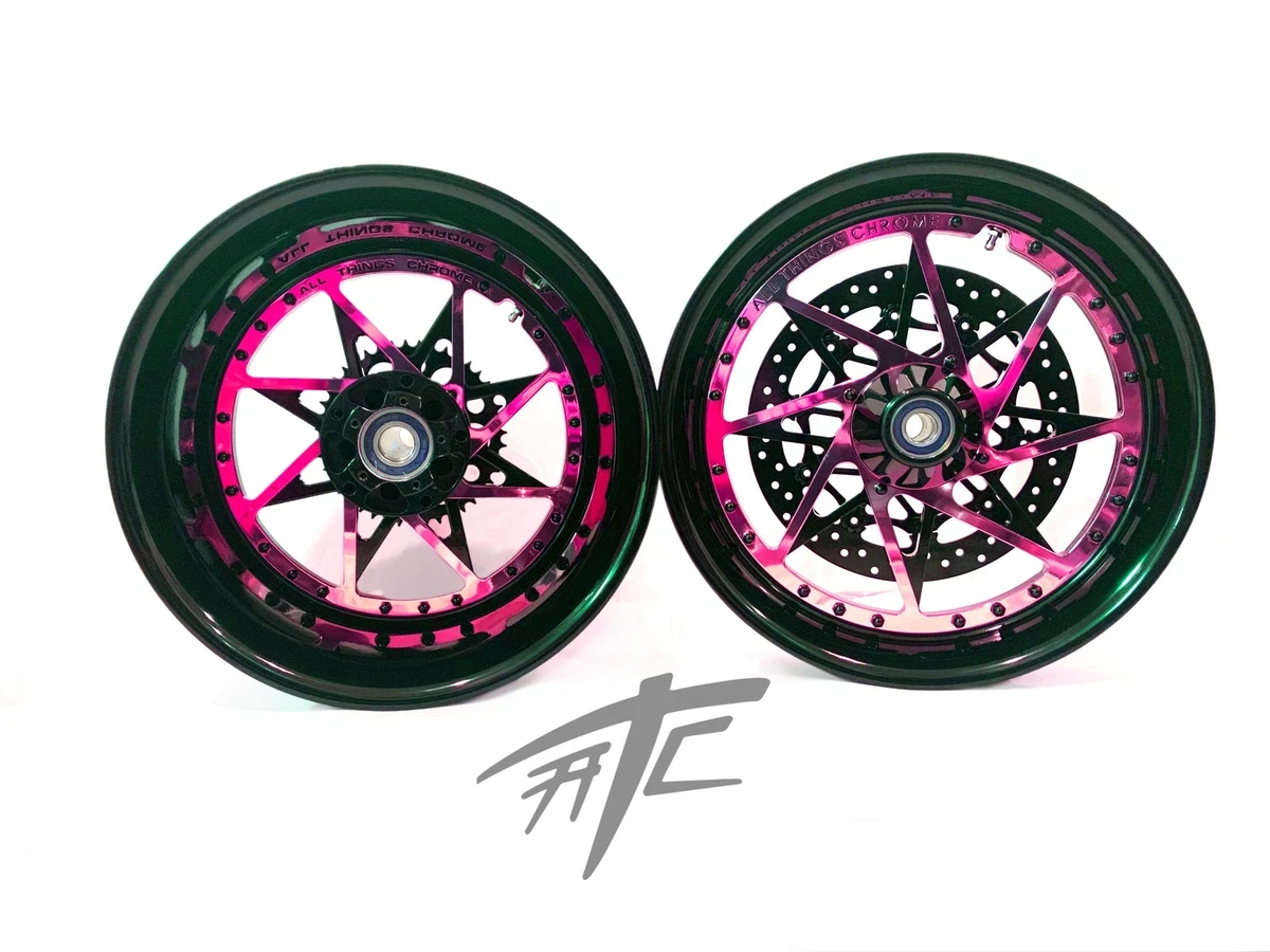 NINJA STOCK SIZE BLACK PINK SWITCHBACK WHEELS 00 05 KAWASAKI