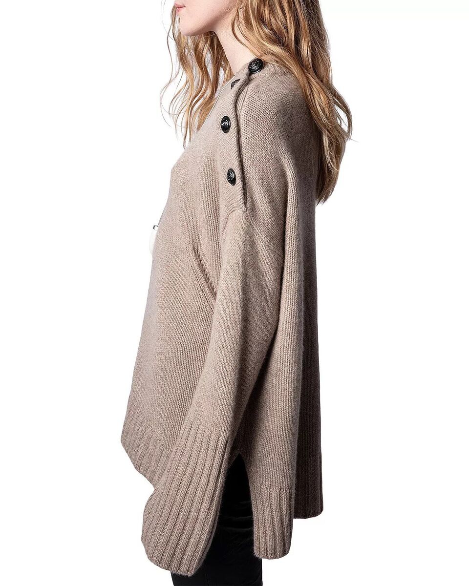 Zadig & Voltaire Malta Button Cashmere Sweater Top Pullover Zadig & Voltaire Malta Button Cashmere Sweater Top Pullover