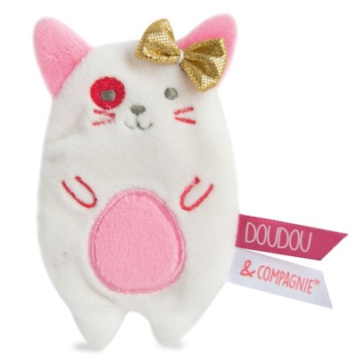 DOUDOU ET COMPAGNIE - Vanille-/Erdbeer-Clip - Katze (mit goldener Schleife) -...
