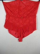 Vintage Undercover Wear Strapless Teddy 3X Red Satin  Lace