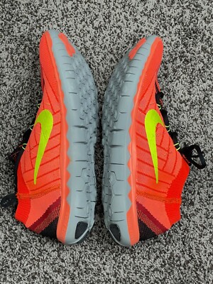 Nike Free Flyknit 3.0 Orange Running Shoes Mens SZ 10 WM SZ 11.5
