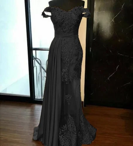 black frock dress Fast Delivery Plus Size Ruffle V-Neck A-Line Floor Length Evening Dress