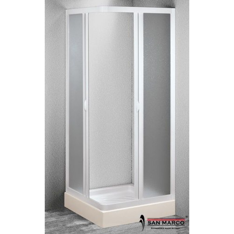 Cabine de douche d'angle Forte en verre anticalcaire et profilés chromés