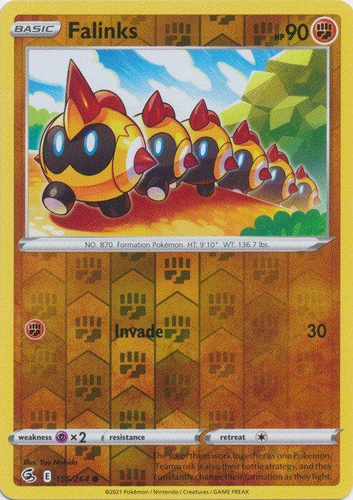 Reverse Holo Falinks 155/264 Common Fusion Strike Pokemon TCG