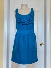 ANN TAYLOR LOFT blue ruffle dress size 2