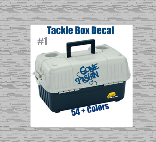 Monogram Decal Sticker,Fishing Tackle Box Decal( Gone Fishing) Design