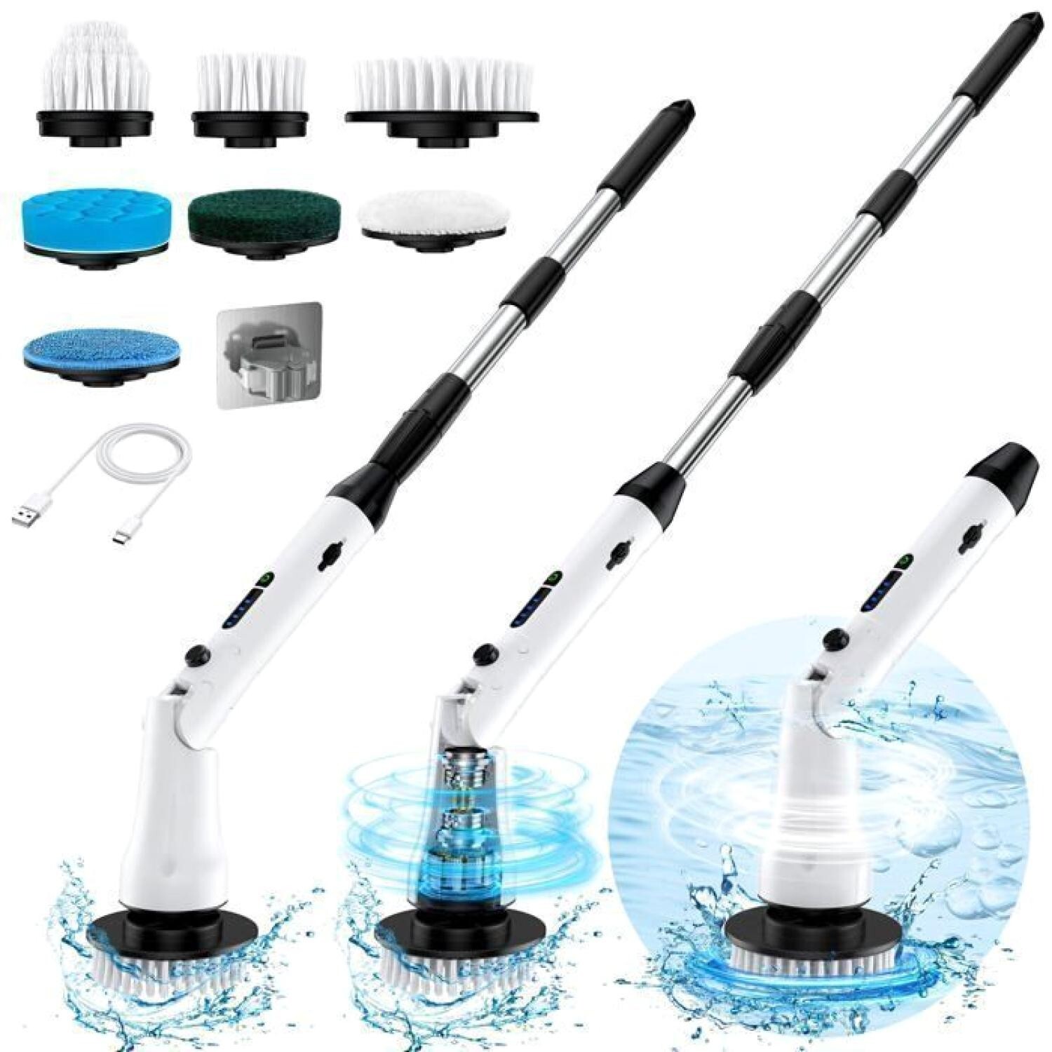 Brosse Nettoyage Électrique Sans Fil pour Salle de Bain et Cuisine